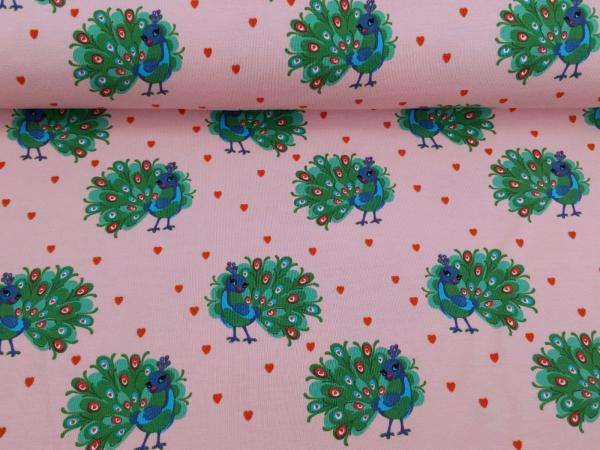 Baumwolljersey Penny Pfau hellrosa